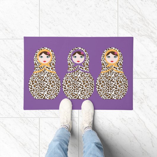 Cheetah Print Matryoshka Doormat Deurmat (Binnen)