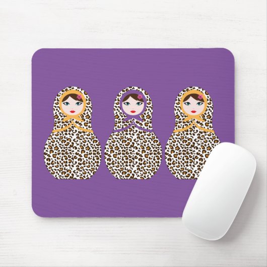 Cheetah Print Matryoshka Mousepad Muismat (Met muis)