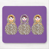 Cheetah Print Matryoshka Mousepad Muismat (Voorkant)