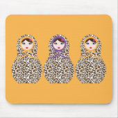 Cheetah Print Matryoshka Mousepad Muismat (Voorkant)