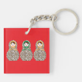 Cheetah Print Matryoshka Sleutelhanger (Achterkant)