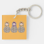 Cheetah Print Matryoshka Sleutelhanger (Achterkant)