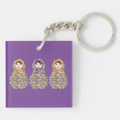 Cheetah Print Matryoshka Sleutelhanger (Achterkant)