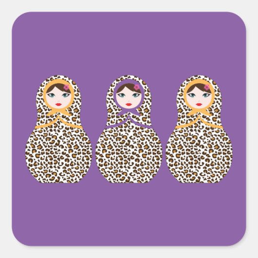 Cheetah Print Matryoshka Sticker (Voorkant)
