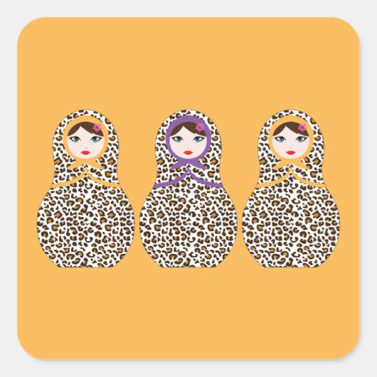 Cheetah Print Matryoshka Sticker (Voorkant)