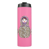 Cheetah Print Matryoshka Thermal Tumbler Thermosbeker (Voorkant)