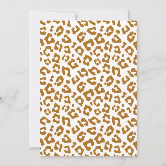 Cheetah Print Meisjes Safari Wild Een 1e Verjaarda Kaart (Achterkant)