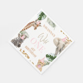 Cheetah Print Meisjes Safari Wild Een 1e Verjaarda Servet (Hoek)