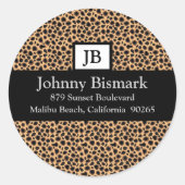 Cheetah Print Monogram Sticker (Voorkant)