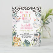 Cheetah Print Oproep Alle Party Dieren Verjaardag Kaart (Staand voorkant)