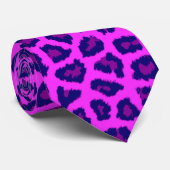 Cheetah Print PAARS op PINK NEON RAVE STROPDAS (Opgerold)