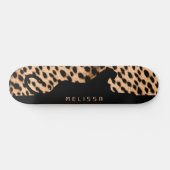 Cheetah Print Patroon Tan Brown & Black Big Cat Persoonlijk Skateboard (Horizontaal)