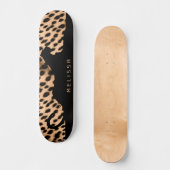 Cheetah Print Patroon Tan Brown & Black Big Cat Persoonlijk Skateboard (Voorkant)