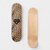 Cheetah Print Patroon Tan Brown & Black Heart Persoonlijk Skateboard (Voorkant)