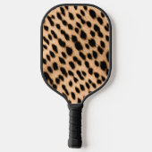 Cheetah Print Patroon Tan Brown & Black Heart Pickleball Paddle (Achterkant)