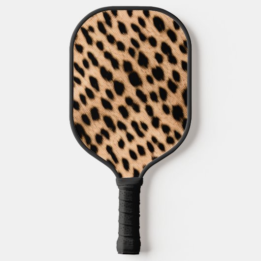 Cheetah Print Patroon Tan Brown & Black Heart Pickleball Paddle (Achterkant)