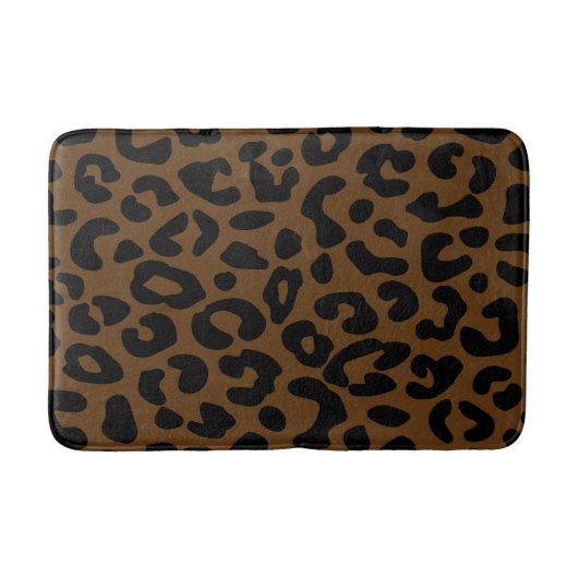 Cheetah Print Pattern Black Brown Badmat (Voorkant)