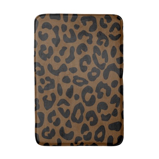 Cheetah Print Pattern Black Brown Badmat (Voorkant Verticaal)