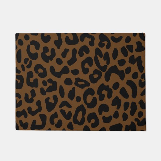 Cheetah Print Pattern Black Brown Deurmat (Voorkant)