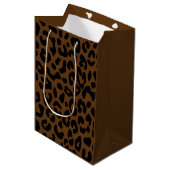 Cheetah Print Pattern Black Brown Medium Cadeauzakje (Voorkant Gekanteld)