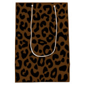 Cheetah Print Pattern Black Brown Medium Cadeauzakje (Achterkant)
