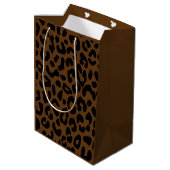 Cheetah Print Pattern Black Brown Medium Cadeauzakje (Achterkant Gekanteld)