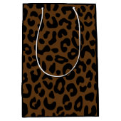 Cheetah Print Pattern Black Brown Medium Cadeauzakje (Voorkant)