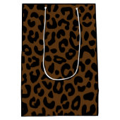 Cheetah Print Pattern Black Brown Medium Cadeauzakje (Achterkant)