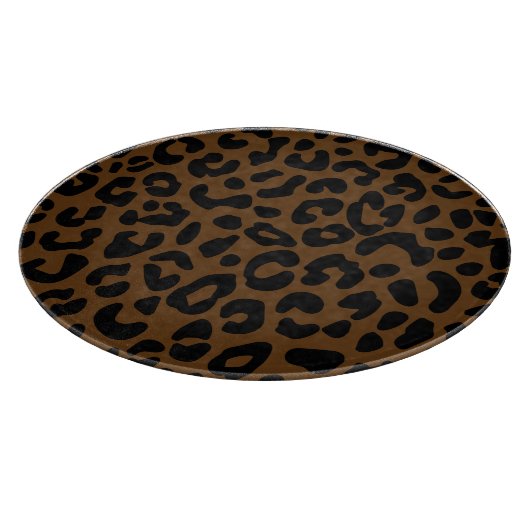 Cheetah Print Pattern Black Brown Snijplank (Hoek)