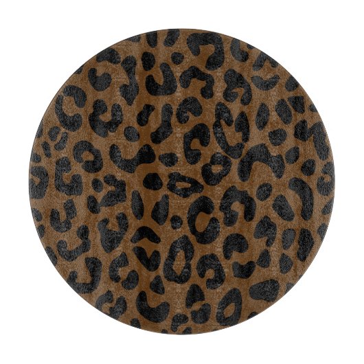 Cheetah Print Pattern Black Brown Snijplank (Voorkant)