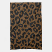 Cheetah Print Pattern Black Brown Theedoek (Verticaal)