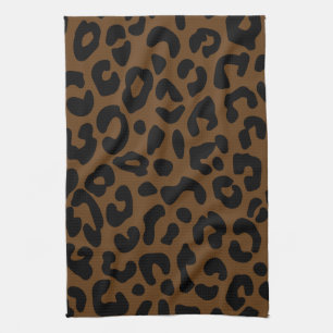 Cheetah Print Pattern Black Brown Theedoek