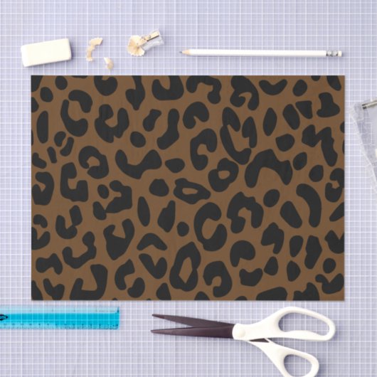 Cheetah Print Pattern Black Brown Tissuepapier (Craft)