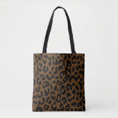 Cheetah Print Pattern Black Brown Tote Bag (Voorkant)