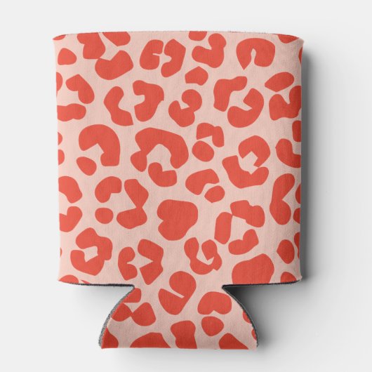 Cheetah Print Pattern Red Blikjeskoeler (Achterkant)