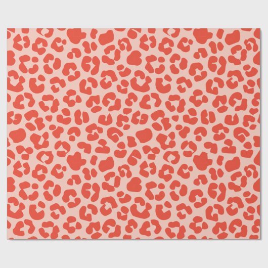 Cheetah Print Pattern Red Cadeaupapier (Vlak)