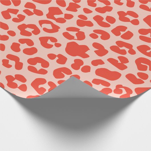 Cheetah Print Pattern Red Cadeaupapier (Hoek)