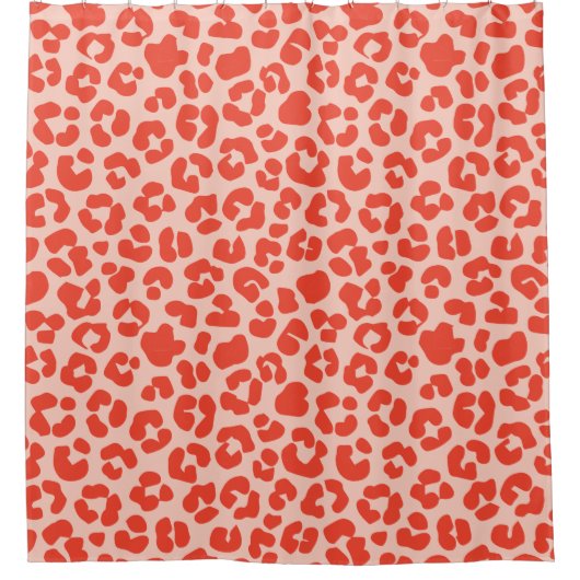 Cheetah Print Pattern Red Douchegordijn (Voorkant)