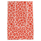 Cheetah Print Pattern Red Medium Cadeauzakje (Achterkant)