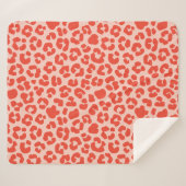 Cheetah Print Pattern Red Sherpa Deken (Voorkant (horizontaal))