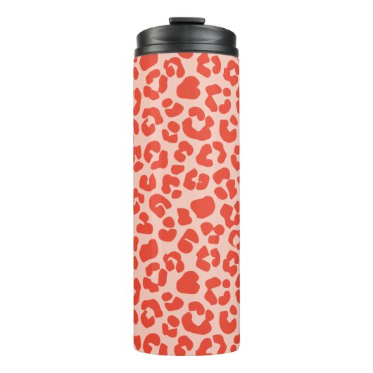 Cheetah Print Pattern Red Thermosbeker (Voorkant)