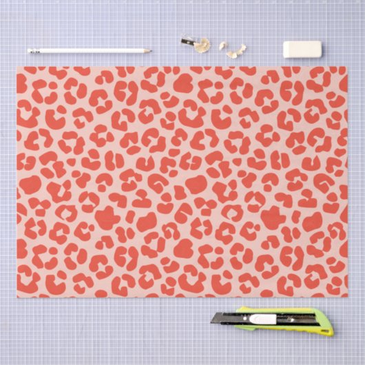 Cheetah Print Pattern Red Tissuepapier (Craft)