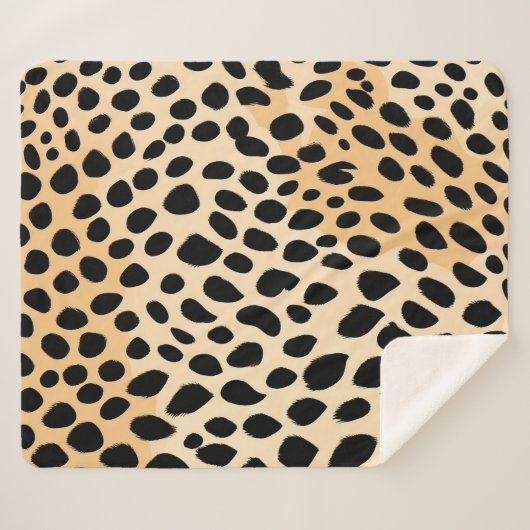 Cheetah Print Pattern Sherpa Deken (Voorkant (horizontaal))