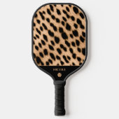 Cheetah Print Pattern Tan Brown & Black Pickleball Paddle (Voorkant)