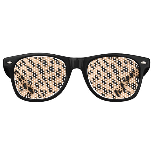 Cheetah Print Pattern Tan Brown & Black Retro Zonnebril (Voorkant)