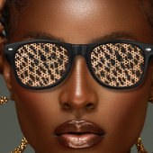 Cheetah Print Pattern Tan Brown & Black Retro Zonnebril