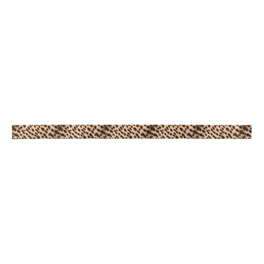 Cheetah Print Pattern Tan Brown & Black Satijnen Lint (Voorkant)