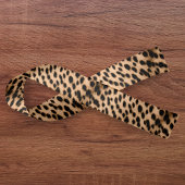 Cheetah Print Pattern Tan Brown & Black Satijnen Lint