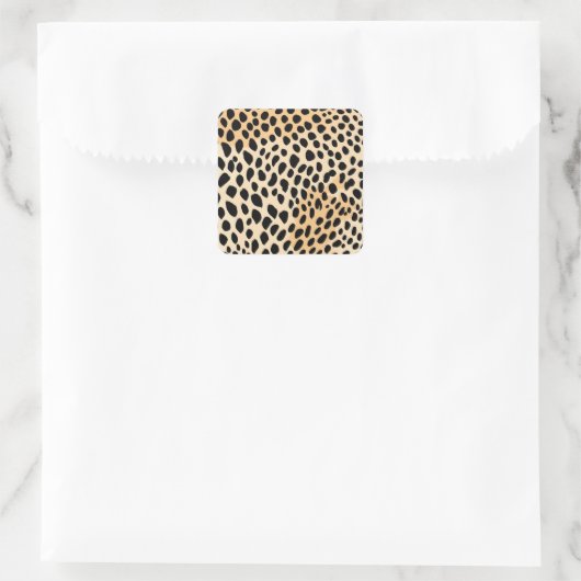 Cheetah Print Pattern Vierkante Sticker (Tas)