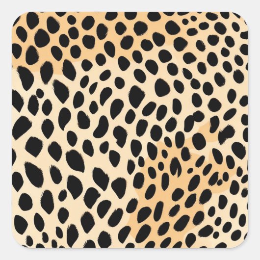 Cheetah Print Pattern Vierkante Sticker (Voorkant)